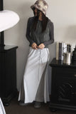 Color matching terry long skirt