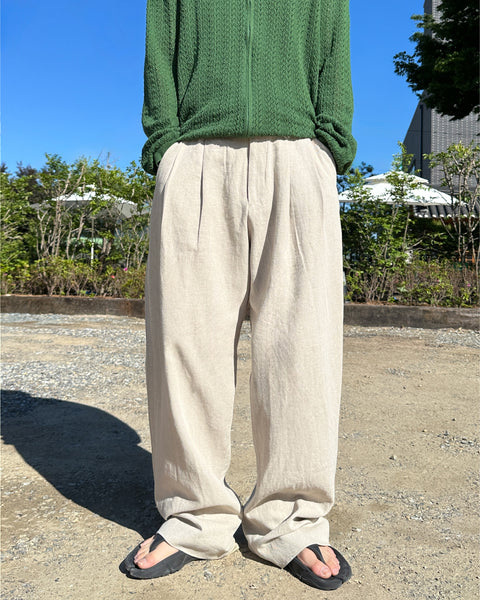 SCENERITY (シナリティ) - マブリネンツータックワイドスラックス / Marv Linen Two-Tuck Wide Slacks –  einz.jp