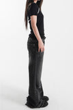 DAMAGE BLACK DENIM PANTS