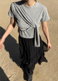 DRAPE SHIRRING T-SHIRTS