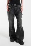 DAMAGE BLACK DENIM PANTS