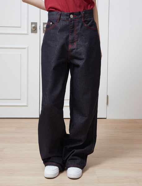 COLOR iN ID(カラーインアイディー) - レッドステッチデニム / red