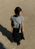 DRAPE SHIRRING T-SHIRTS