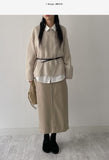 Aba Leather H-Line Skirt