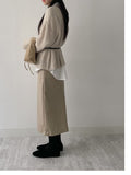 Aba Leather H-Line Skirt