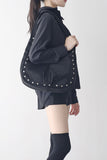 Firming Stud Suede Shoulder Bag