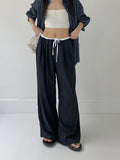 Alma Color Matching Nylon Wide Pants