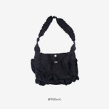 Leah Canvas Frill Shoulder Bag