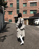 FOLDED WAIST FLARE SKIRT