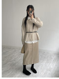 Aba Leather H-Line Skirt