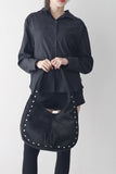 Firming Stud Suede Shoulder Bag
