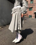 FOLDED WAIST FLARE SKIRT