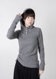 HOOD TURTLE BUTTON KNIT