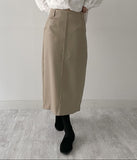 Aba Leather H-Line Skirt