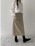 Aba Leather H-Line Skirt