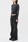 (W) Dad Bootscut Black Denim