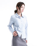 MIA STRIPE CROP SHIRT