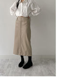 Aba Leather H-Line Skirt
