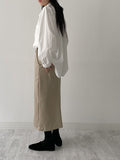 Aba Leather H-Line Skirt