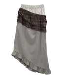 DOUBLE MIXED CHECK SKIRT