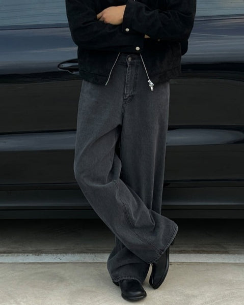 【MODERNIF】Novaine Wide Banding Denim Pants modernif (モダンイフ) - ノベインワイドバンディングデニム