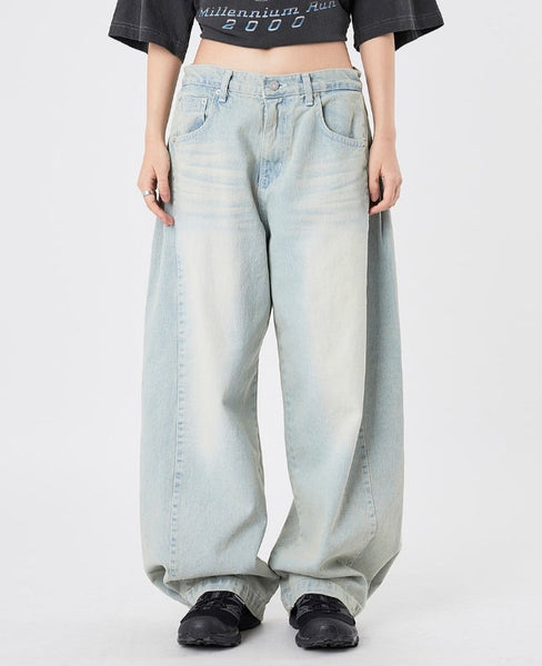 Raucohouse(ラウコハウス) - Side pintuck hem snap wide denim