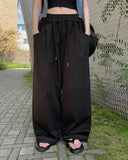 Horse Banding Strap Wide Pin Tuck Pants