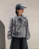 Hedel Shirring Collar Windbreaker Jumper