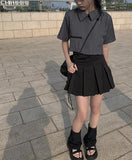 Sou pleats mini skirt