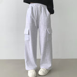 4-color Pocket Cargo Long Wide Banding Training Pants