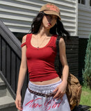 Amiri strap ribbed U-neck sleeveless