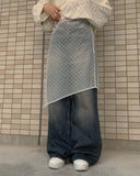 Nerf Mid Blue Brush Washing Denim Wide Pants