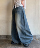 Henville Washing Denim Balloon Wide Pants