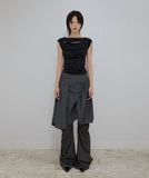 Asymmetrical Draped Midi Skirt