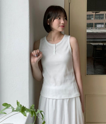 Tintree ribbed button sleeveless