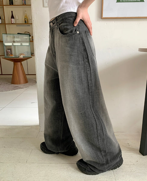 【BAON】Tsuhaka Summer String Washing Wide Denim Pants BAON】Tsuhaka Summer String Washing Wide Denim Pants (BAON