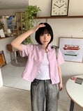Dyoho Color Crop Collar Shirt