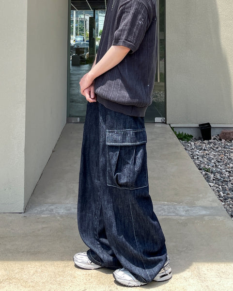 【YOURNUS】Coles Indigo Cargo Wide Denim YOURNUS (ユアノス) - コールズインディゴカーゴワイドデニム