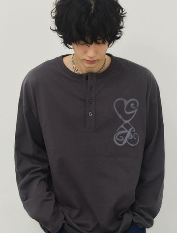 ALL THAT Henley Neck Long Sleeve T-Shirt