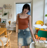 Hemt Tension Color Ribbed Sleeveless