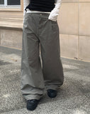 Denny Pintuck Wide Cotton Pants