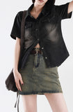 Abel denim belt skirt
