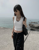 Jet Halterneck Layered Ribbed Sleeveless