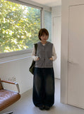 Egelli Cable Button Hood Knit Vest