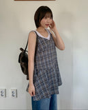 Hartin Check Layered Sleeveless One Piece