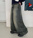 Akiko Cat Washing Wide Denim Pants