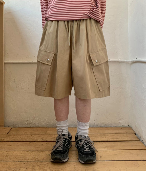 【BAON】Tumyu Banding Bermuda Cargo Pants BAON (バオン) - トゥミューバンディングバミューダカーゴパンツ