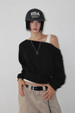 OFF-SHOULDER CROP SWEAT