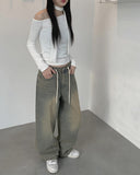 Irene one-shoulder muffler t-shirt set