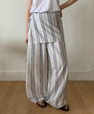 Hoch Summer Stripe Wrap Skirt Pants